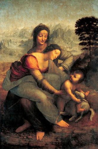 Foto Cuadros, lienzos o laminas de: La Virgen, el Niño y Santa Ana con