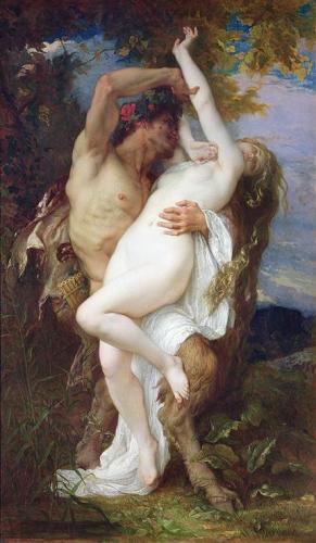 Foto Cuadros, lienzos o laminas de: Nymph Abducted by a Faun, 1860