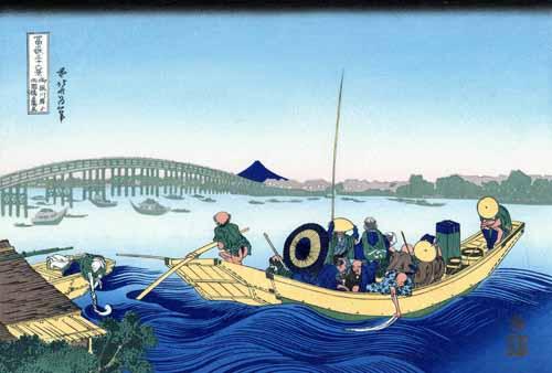 Foto Cuadros, lienzos o laminas de: Sunset across the Ryogoku bridge (