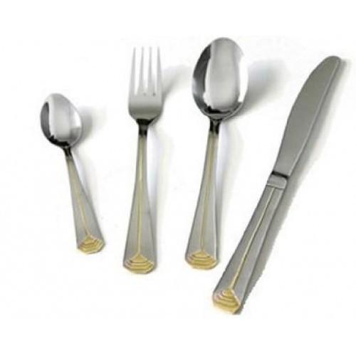Foto Cuberteria de 113 piezas Vertice Filo Oro