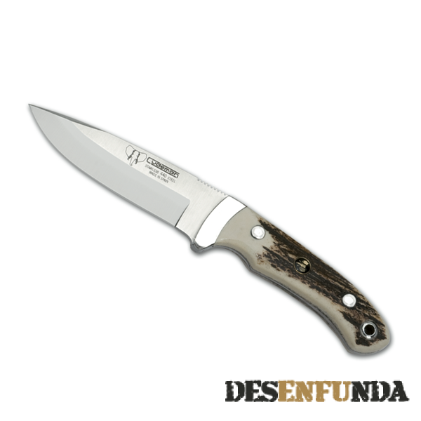Foto Cuchillo Cudeman con hoja de acero 440 de 11 cm. con sierra y con mango de asta de ciervo 290-c