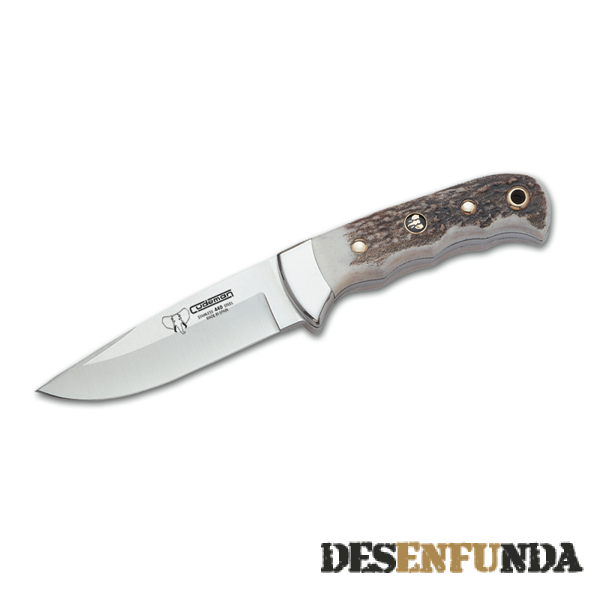Foto Cuchillo de caza Cudeman con mango 'con dedos' de ciervo y hoja de 11 cm. de Acero 440 Incluye funda 146-c