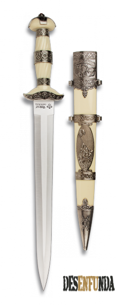 Foto Cuchillo Toledo Imperial para Coleccion Hoja Acero inox Tamaño total 33 cm Incluye funda 31516
