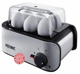 Foto cuece huevos - koenic keb406 color aluminio, cuece hasta 6 huevos, temporizador electrónico