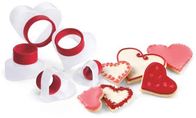Foto Cuisipro Juego de moldes para galletas con forma de corazón, 5 pzs. (