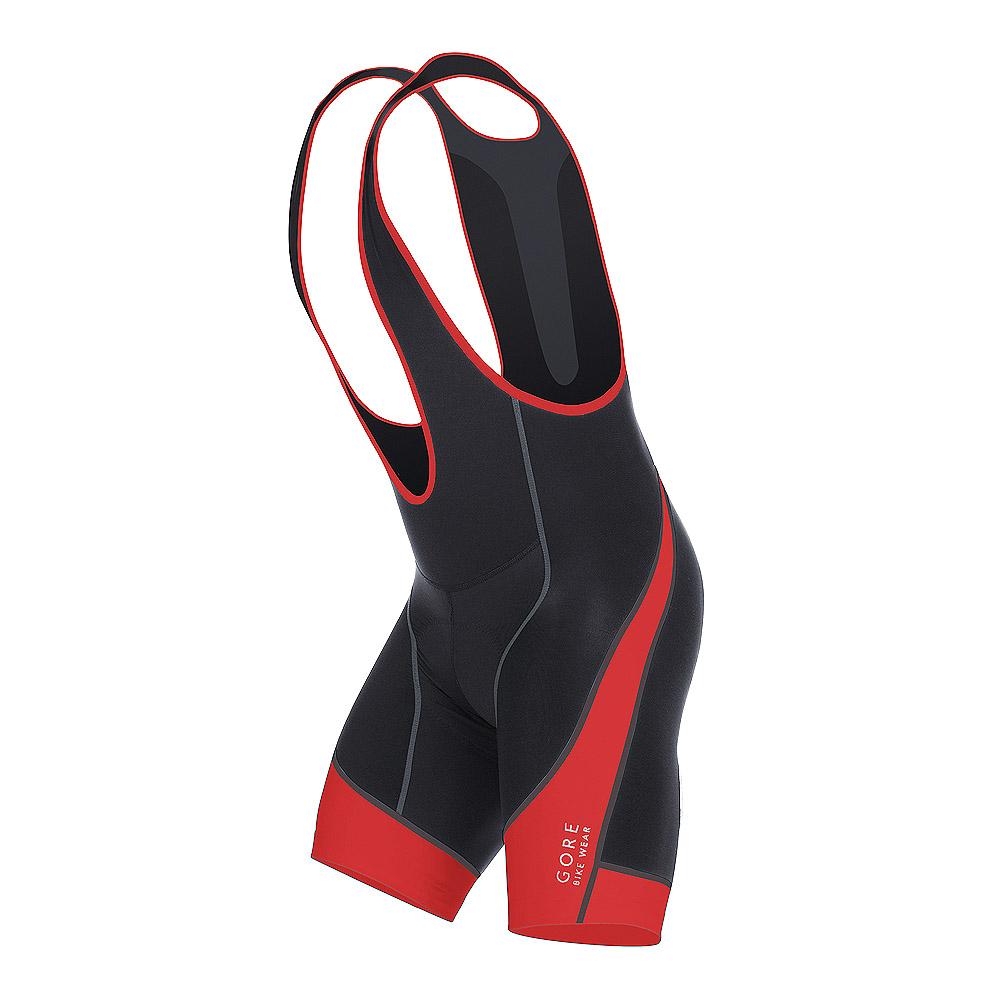 Foto Culote Gore Bike Wear Ozon con tirantes color negro/rojo