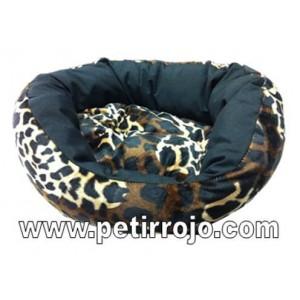 Foto Cuna oval forrada de terciopelo de leopardo
