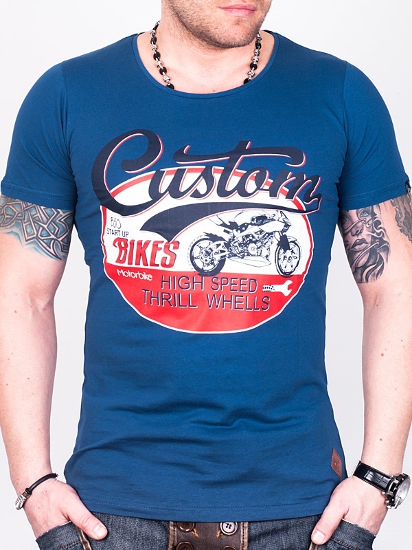 Foto Custom Bikes Camiseta – Azul - S