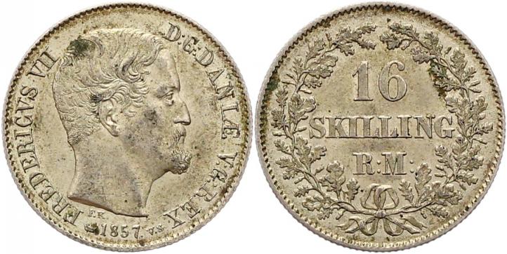 Foto Dänemark 16 Skilling 1857
