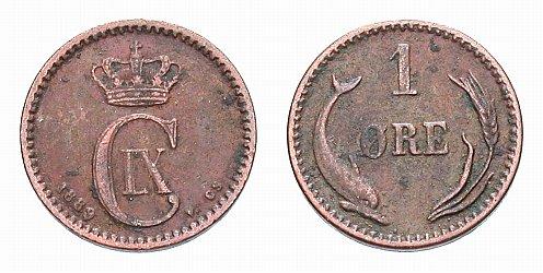 Foto Dänemark Bronze-1 Öre 1889