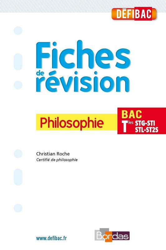 Foto Défibac - fiches de révision philosophie terminale stg + gratuit: pour 1 titre acheté, posez vos questions sur www.defibac.fr (ebook)