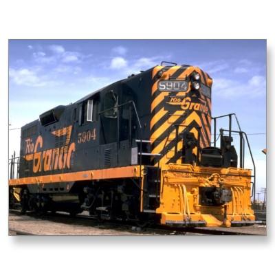 Foto D y locomotora diesel del tren de RGW EMD GP-9 Tarjetas Postales