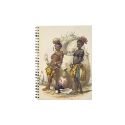 Foto Dabiyaki y Upapazi, muchachos del Zulú en vestido Libro De Apuntes