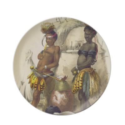 Foto Dabiyaki y Upapazi, muchachos del Zulú en vestido Platos Para Fiestas