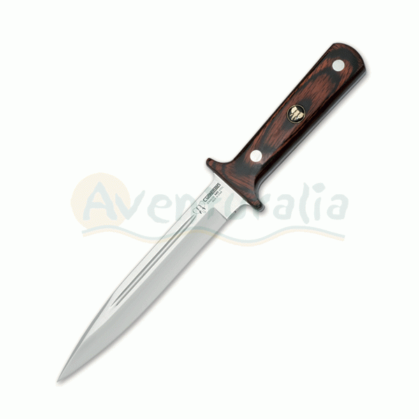 Foto Daga de montería Cudeman con mango de madera roja y hoja de 18 cm.