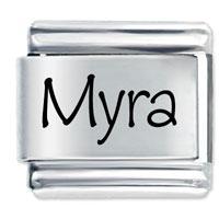 Foto Daisy Charm Myra Etched Name Italian Charm