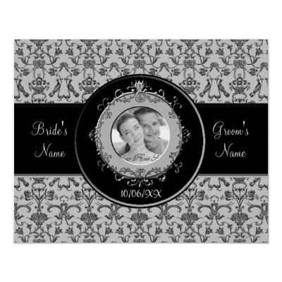 Foto Damasco florentino del vintage (negro) (boda) Posters
