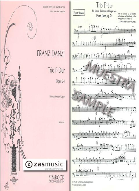 Foto danzi, franz (1763-1826): trio f-major opus 24 for violin, h