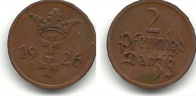 Foto Danzig - 2 Pfennigs - 1926 - 00134