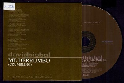 Foto David Bisbal - Me Derrumbo - Spain Cd Single Vale Music 2004 - 1 Track - Promo