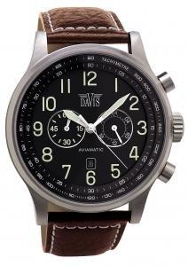 Foto Davis 451 - Reloj de caballero de cuarzo, correa de piel color marrón
