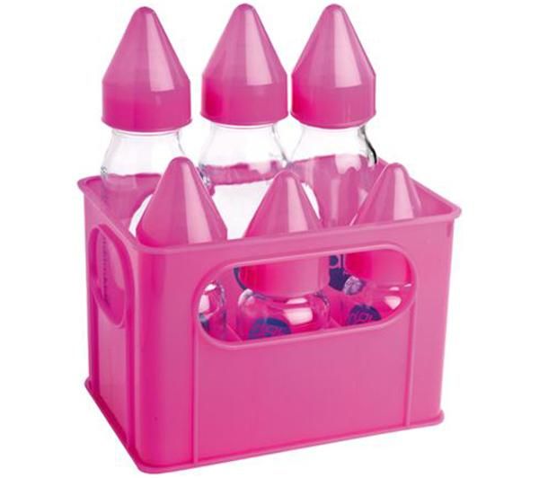 Foto Dbb Remond Pack de 6 biberones de vidrio rosa (3 x 250 ml + 3 x 110 ml)