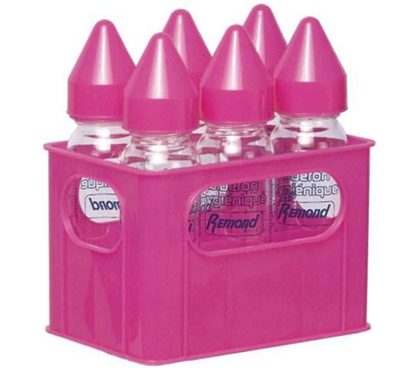 Foto Dbb Remond Pack de 6 biberones de vidrio rosa (6 x 250 ml)