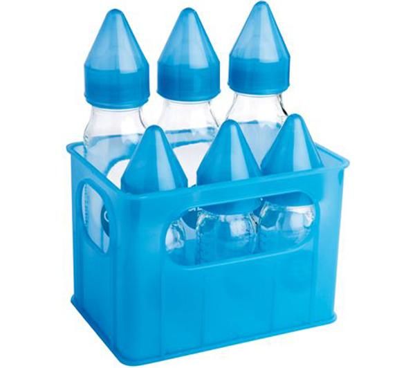 Foto Dbb Remond Pack de 6 biberones vidrio azul (3 x 250 ml + 3 x 110 ml)