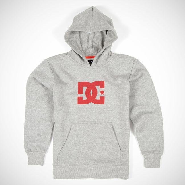Foto DC Star Youth Pullover Hood Heather Grey/red