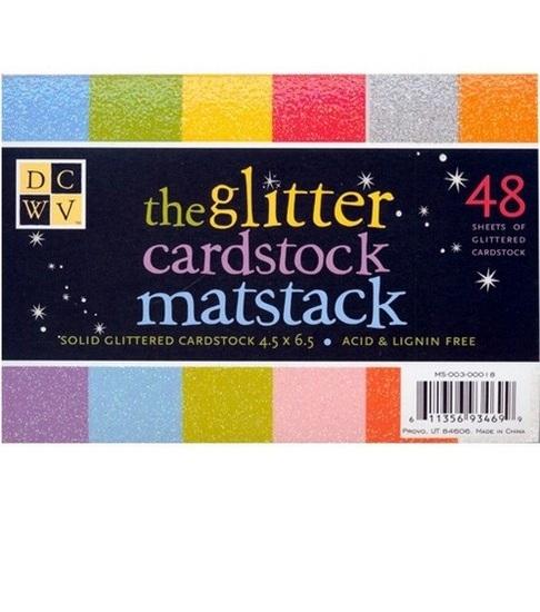 Foto DCWV Glitter Solid Cardstock Mat Stack 4.5