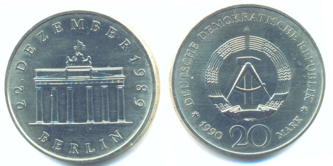Foto Ddr: 20 Mark Brandenburger Tor 1990 A,