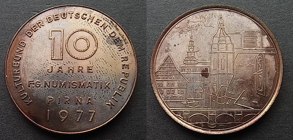 Foto Ddr Medaille 6 Münzausstellung Pirna 1977