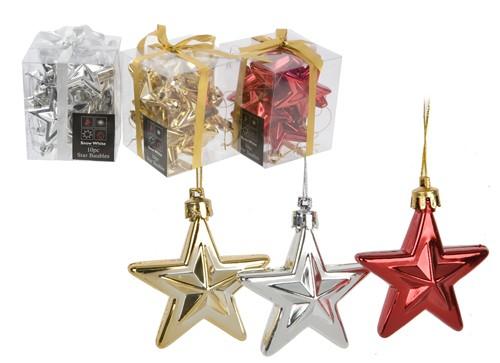 Foto Decorative Plastic Star Christmas Decoartions 6cm 30/Pack - Red/Go ...