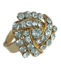 Foto Delaine oro crystal clear moda anillo