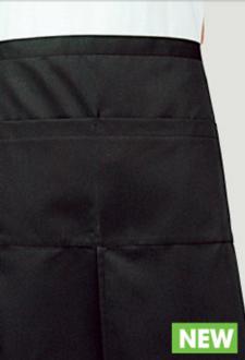 Foto Delantal chaud devant sin peto 4 bolsillos negro con corte