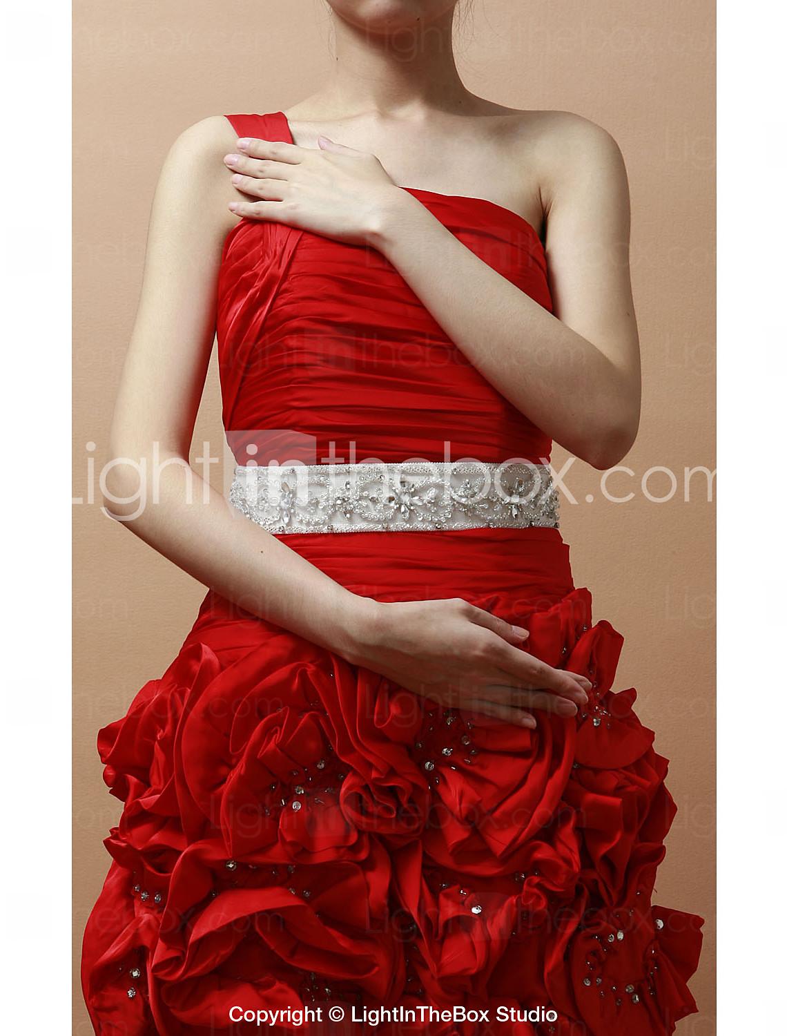 Foto Delicado hecho a mano de acrílico / encaje de la boda / vestido de noche con rebordear Belt (más colores)