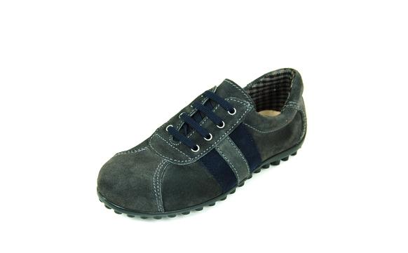 Foto Deportiva con cordones combinada en gris azul
