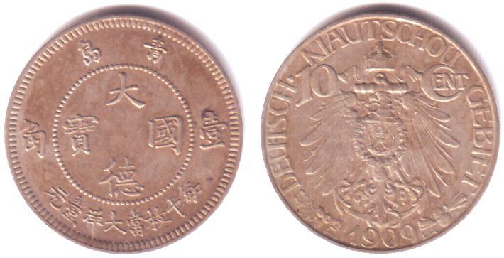 Foto Deutsche Kolonien Kiautschou 10 Cent 1909