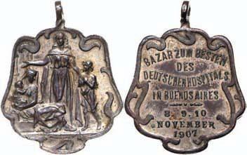 Foto Deutsche Siedlungen im Ausland Versilberte Kupfermedaille 1907