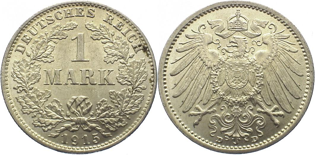 Foto Deutsches Kaiserreich 1871-1918 1 Mark 1915 D
