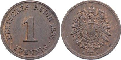 Foto Deutsches Kaiserreich 1871-1918 1 Pfennig 1885 J