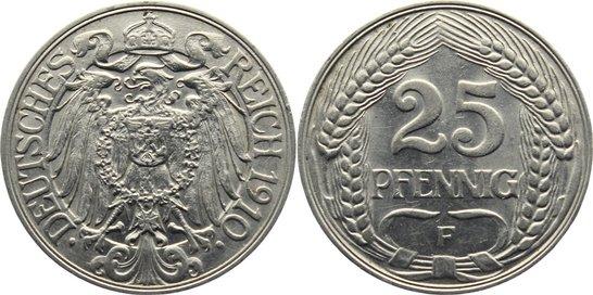 Foto Deutsches Kaiserreich 1871-1918 25 Pfennig 1910 F