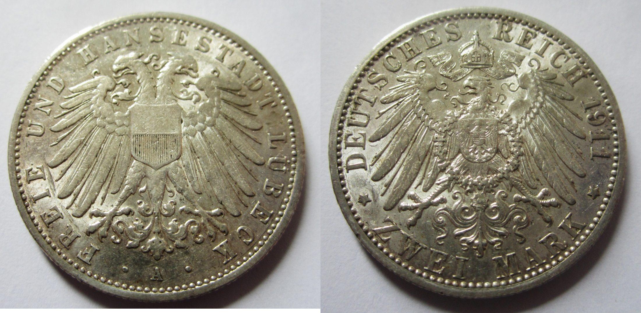 Foto Deutsches Kaiserreich 2 Mark 1911