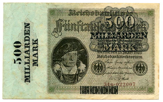 Foto Deutsches Reich / Inflation 500 Mrd Mark 1923