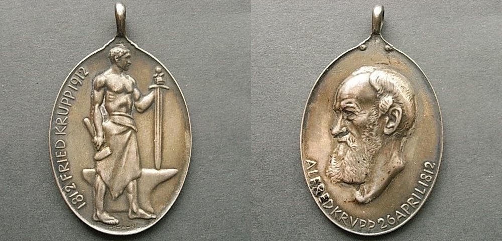 Foto Deutsches Reich Medaille Alfred Krupp 1912