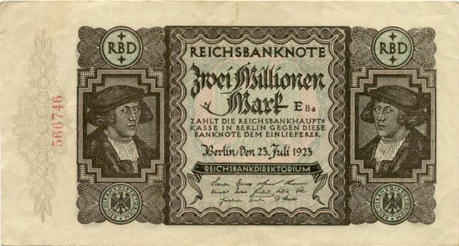 Foto Deutschland 2 Millonen Mark 1923