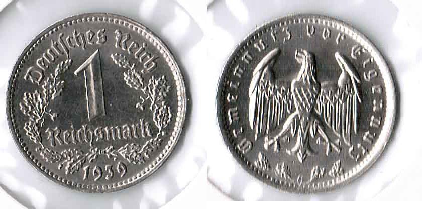 Foto Deutschland / 3 Reich 1 Mark 1939G