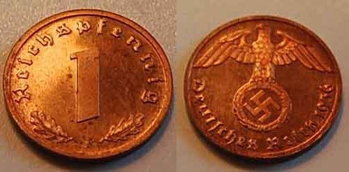 Foto Deutschland / 3 Reich 1 Pfennig 1936 F