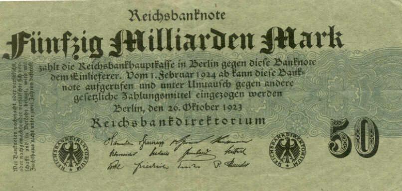 Foto Deutschland 50 Milliarden Mark 1923
