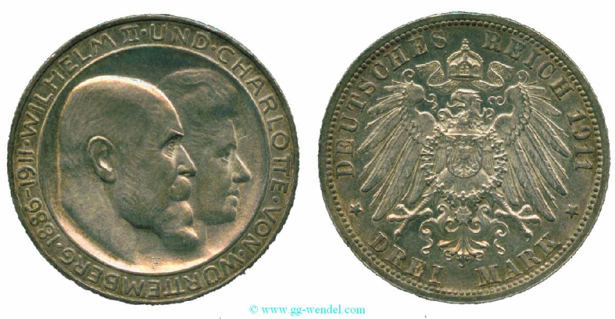 Foto Deutschland ab 1871 3 Mark 1911